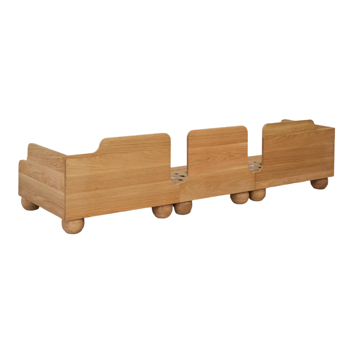 Batson Oak Wood 3 Seater Sofa Skin White