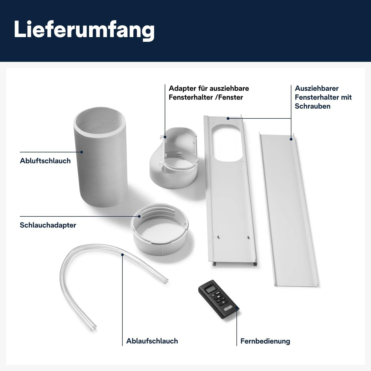 De'Longhi Pinguino PAC EM82, Mobile Klimaanlage für Räume bis zu 80 m³, 9.400 BTU, 2,4 kW, 63 dB, Entfeuchtungsfunktion, Energieklasse A, 24h-Timer, Weiß