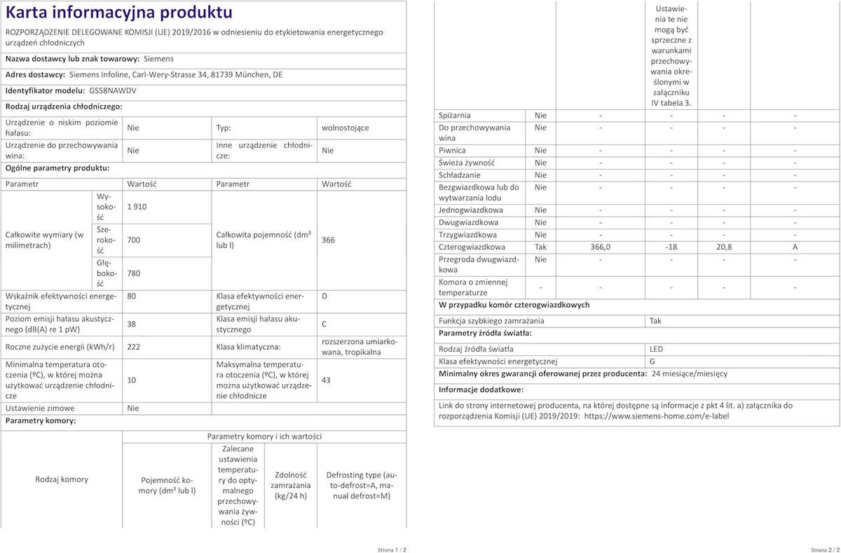 Siemens GS54NAWCV iQ500 Gefrierschrank, 176 x 70 cm, 327 L, noFrost nie wieder abtauen, bigBox Platz für großes Gefriergut, varioZone flexible Glas-und Schubladen, Weiß