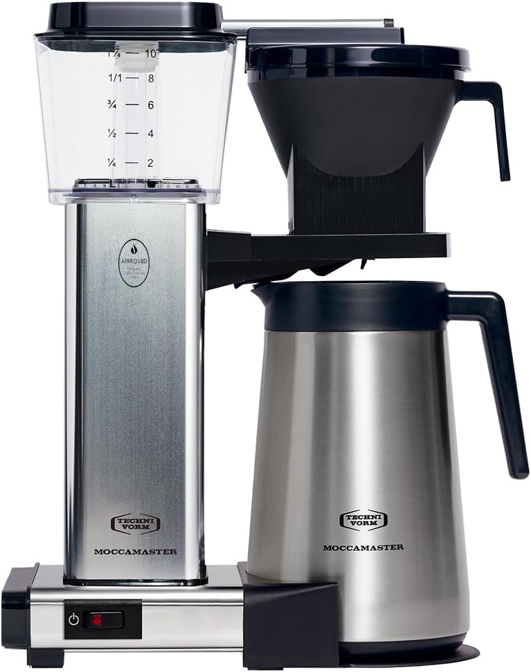 Moccamaster KBGT, Filterkaffeemaschine mit Thermoskanne, Filterkaffeemaschine, Off-White, 1.25L