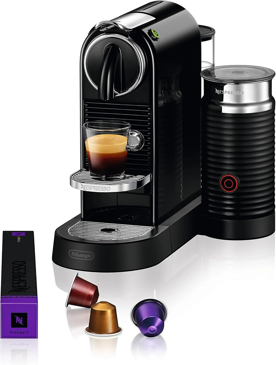 Nespresso CitiZ Coffee and Espresso Machine by De'Longhi with Milk Frother, Black, 9.3 x 14.6 x 10.9 inches