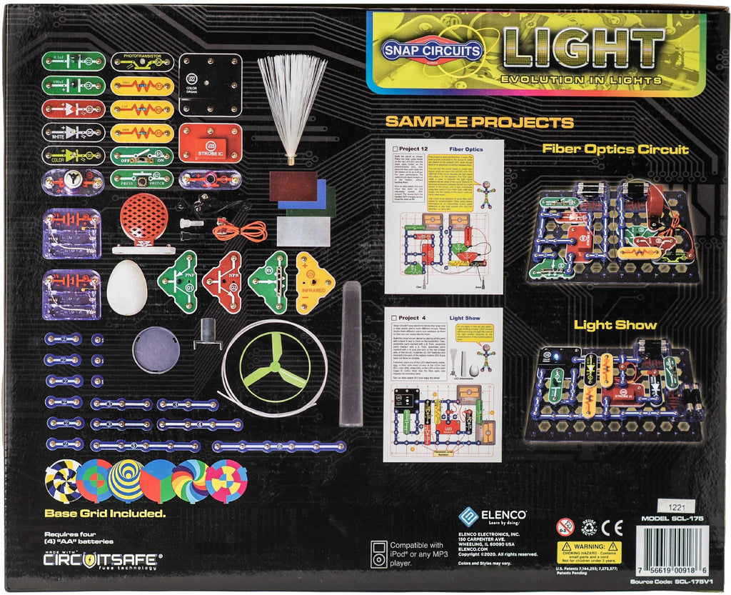 Snap Circuits® Light SCL175 | Kit de Exploración Electrónica | Más de 175 Proyectos | Juguete Educativo STEM para Niños de 8 Años en Adelante