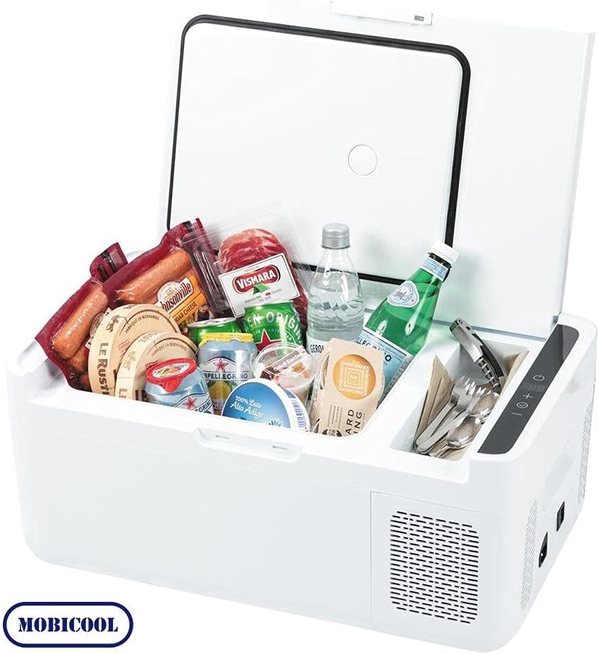 MOBICOOL MCG15 Kompressor-Kühlbox, 15 L, Kühlung bis -18 °C, mit leistungsstarker Schnellkühlung Weiß