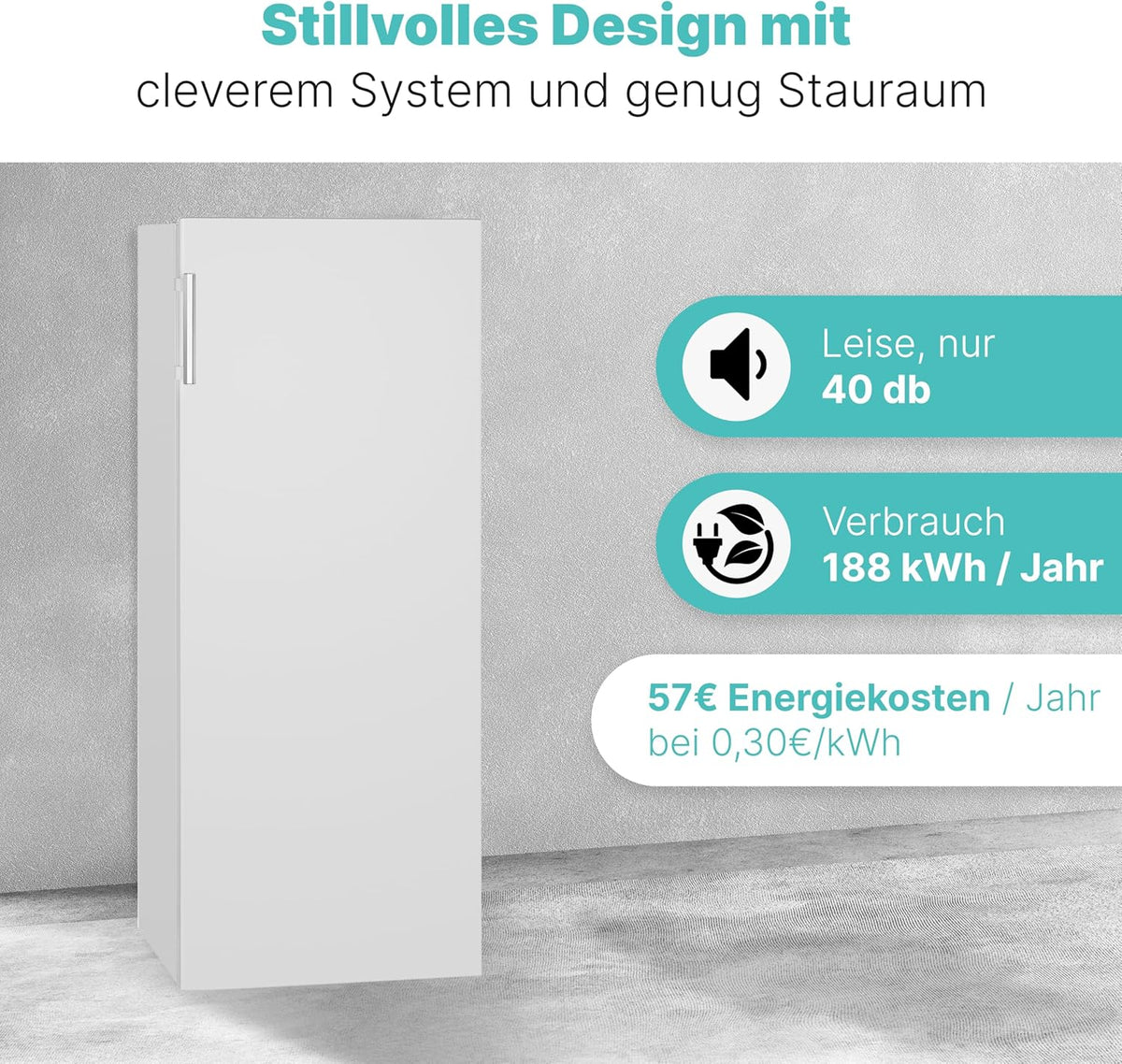 Bomann® großer Gefrierschrank freistehend | 165 Liter Nutzinhalt für Lebensmittel | 5 Schubladen | Freezer Eisschrank Froster | wechselbarer Türanschlag inkl. Eiswürfelschale | GS 7317.1 weiß