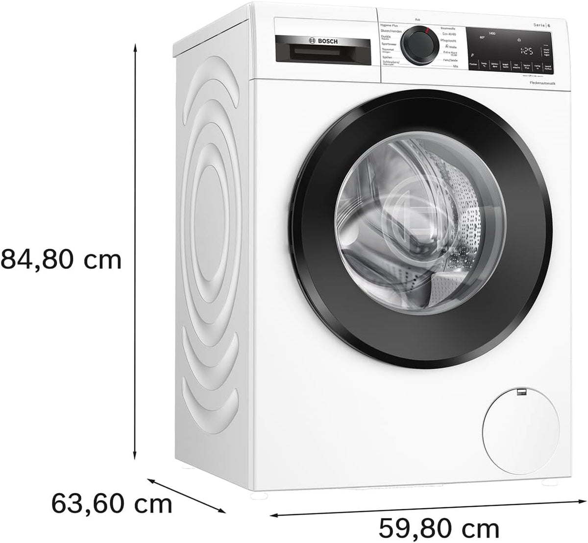 BOSCH WAN28127 Waschmaschine Serie 4, Frontlader mit 8kg Fassungsvermögen, 1400 UpM, Iron Assist, Active Water Plus, EcoSilence Drive, Speed Perfect, Weiß, 60cm