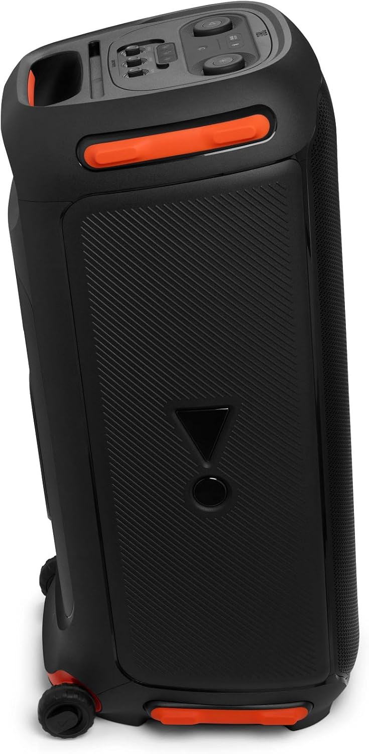 JBL PartyBox 710 - Schwarz – Trag - und rollbarer Bluetooth Party-Lautsprecher mit Lichteffekten – Spritzwassergeschützte, mobile Musikbox