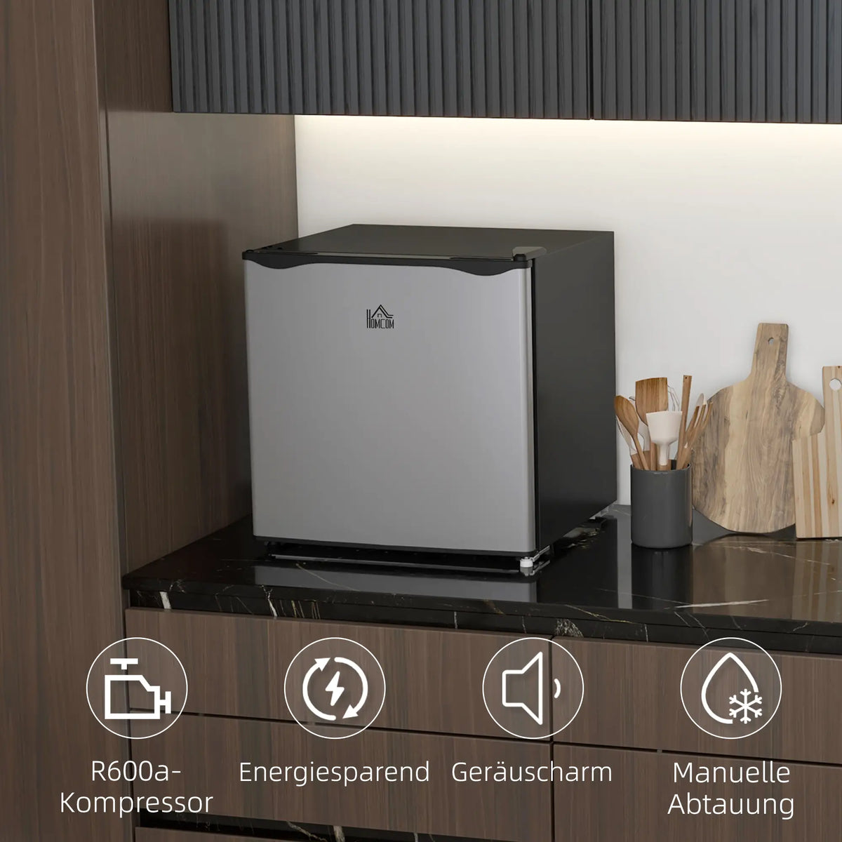 HOMCOM Mini-Gefrierschrank 35 L Silber – kompakt & effizient
