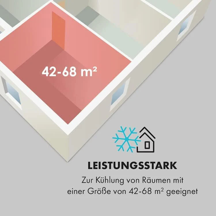 Klarstein Mobile Klimaanlage mit Abluftschlauch, 4-in-1 Klimagerät, Ventilator, Luftentfeuchter & Nachtmodus, Kleine & Portable Klimaanlage für Wohnung & Büro, Niedriger Verbrauch, 14000BTU