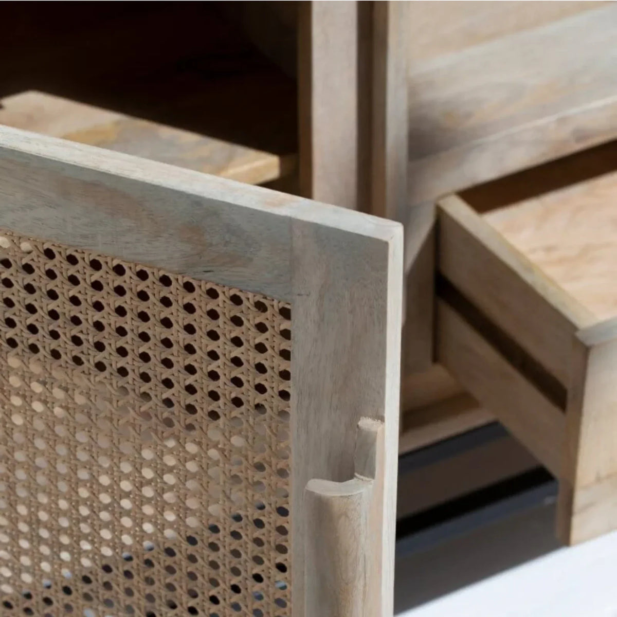 Nismaaya Summer Rattan Doors & Drawers TV Unit | Nismaaya Summer Rattan Doors & Drawers Console Table