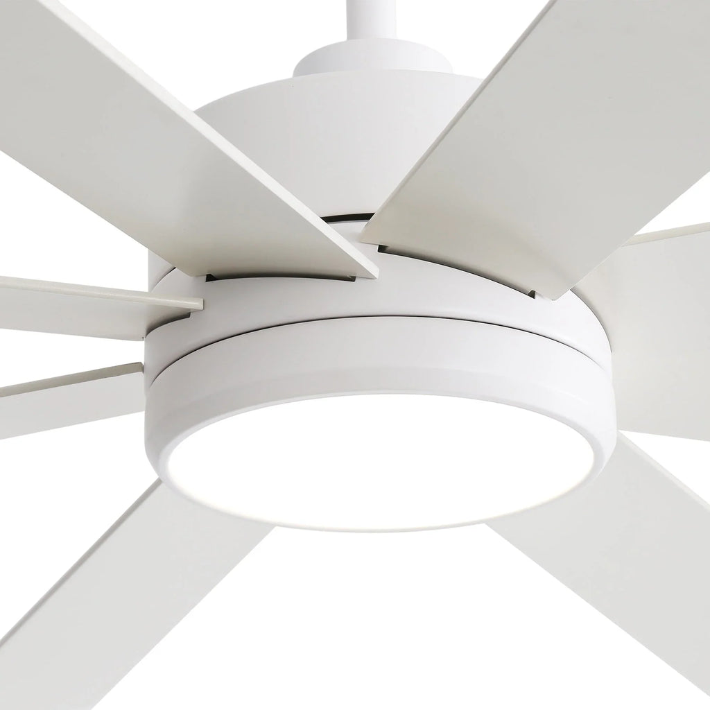 65 Inch 8-Blade Black LED Ceiling Fan with Light and Remote