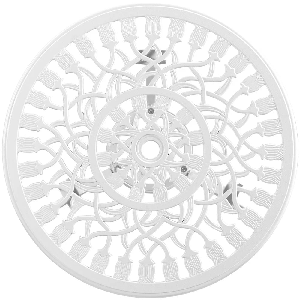 Conjunto De Mesa Y Silla Exterior Para Jardín Balcón Blanco