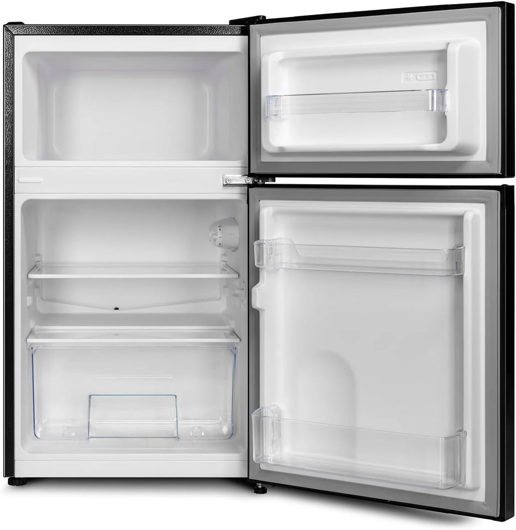 CHIQ Réfrigérateur congélateur en haut Réfrigérateur congélateur - 86 L (61/25L) - Portes réversibles, Congélateur 4 étoiles, Machine à glaçons, Garantie compresseur 12 ans, Classe E