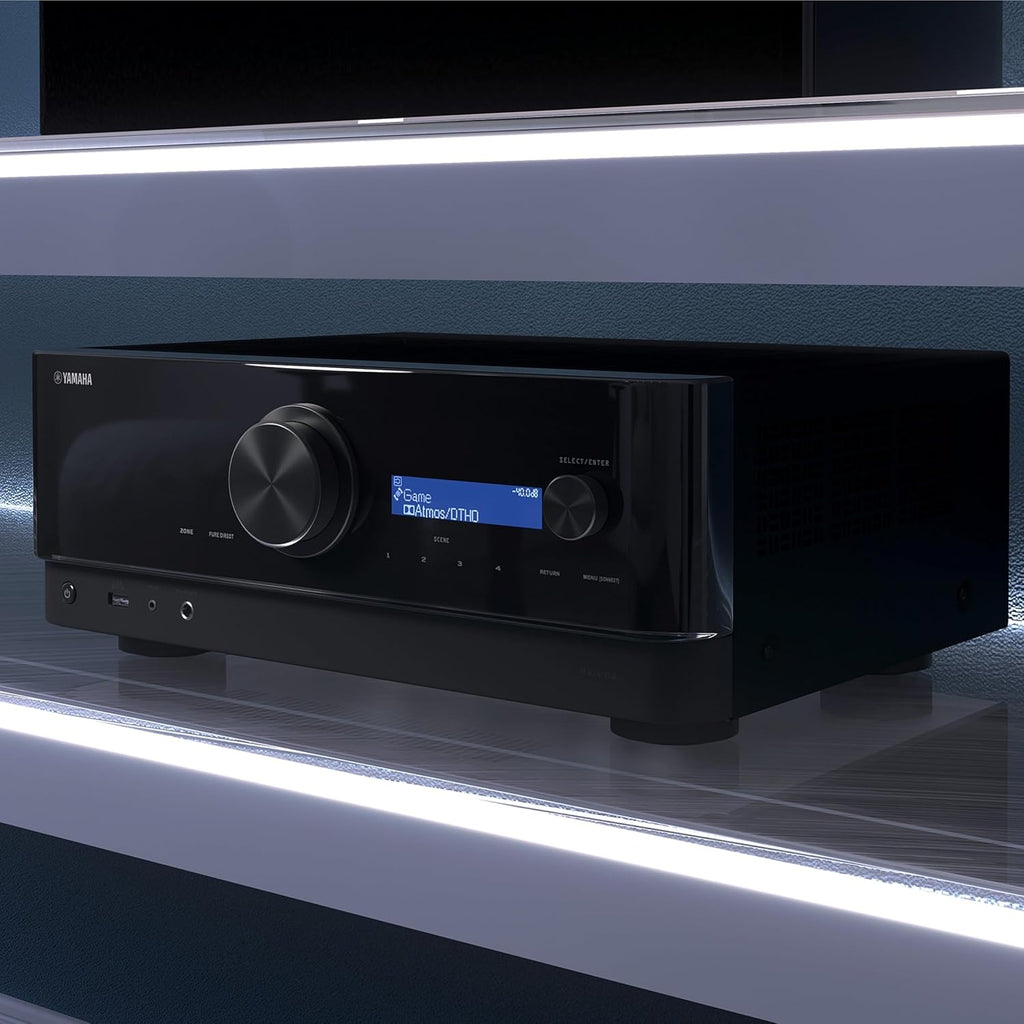 Yamaha AV-Receiver RX-V6A schwarz – Netzwerk-Receiver mit Dolby Atmos Height Virtualizer, Gaming spezifischen Funktionen und Voice Control Systemen – Allround-Talent mit 7.2 Kanälen