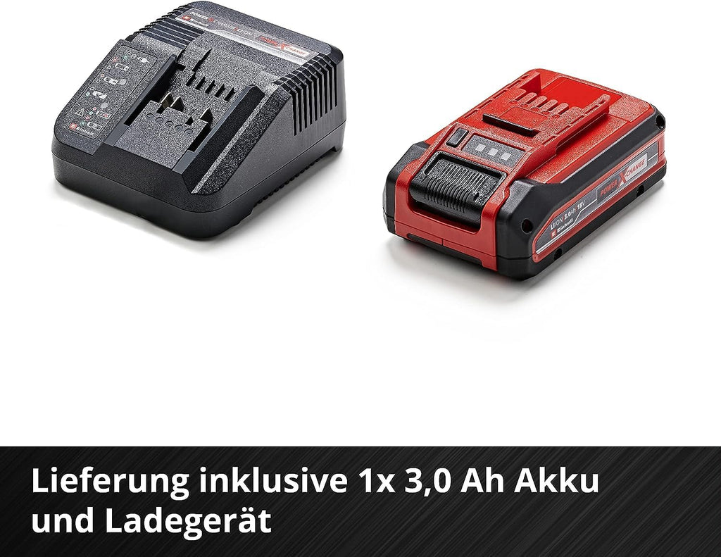 Einhell City Akku-Rasenmher GE-CM 18/30 Li Kit Power X-Change (18 V, 30 cm Schnittbreite, bis 150 m, Brushless, 25L Fangkorb, 30-70 mm Schnitthhe, inkl. 3,0 Ah Akku + Ladegert)