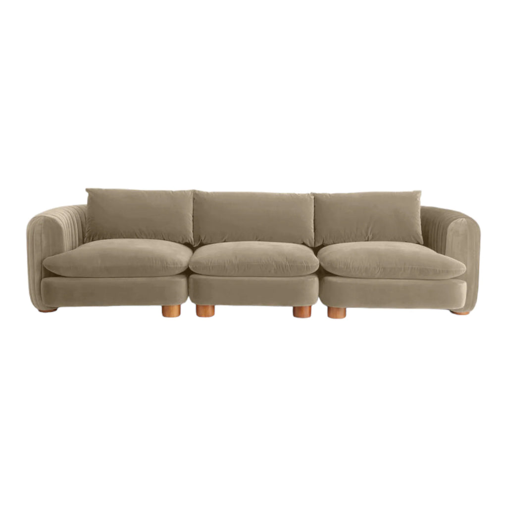 ComfyTrio 3 Seater Teak Wood Sofa