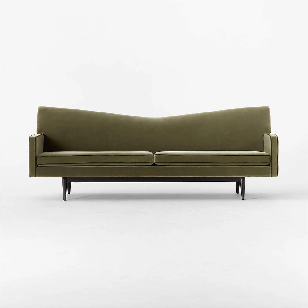 Alvan 3 Seater Teak Wood Fabric Sofa