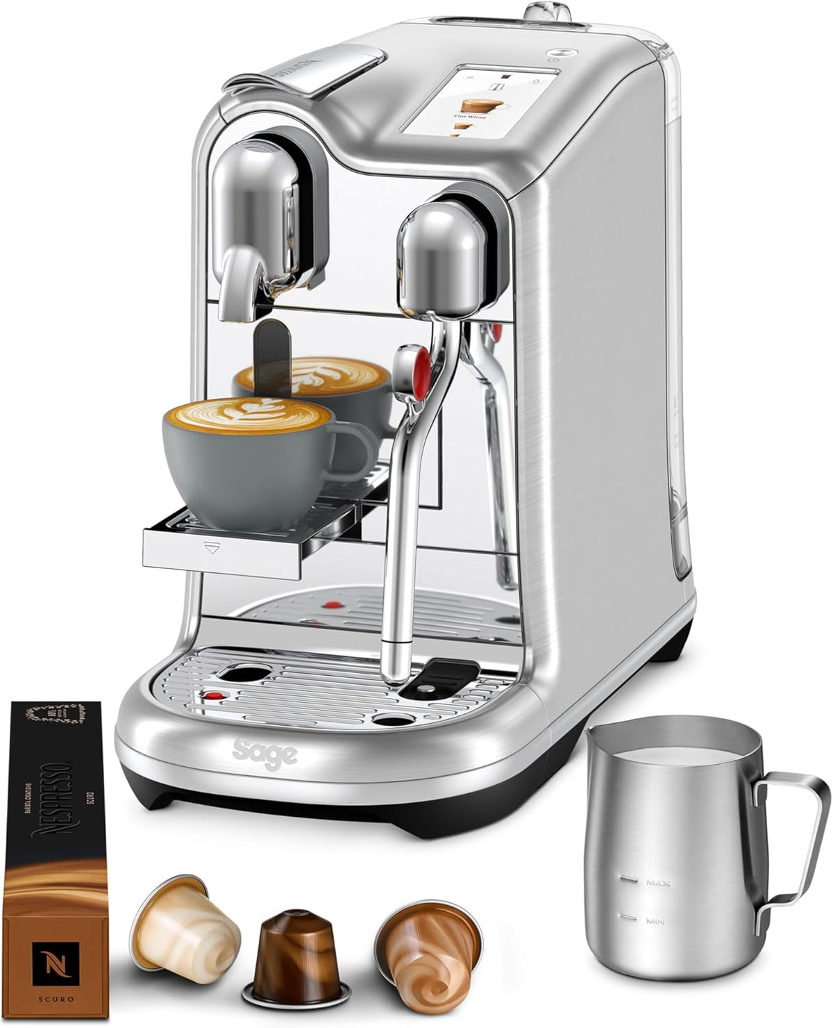 Nespresso Creatista Pro Kaffeemaschine von Sage, Edelstahl, Brushed Stainles Steel
