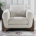 EDER 1 SEATER BOUCLE & WALNUT WOOD SOFA