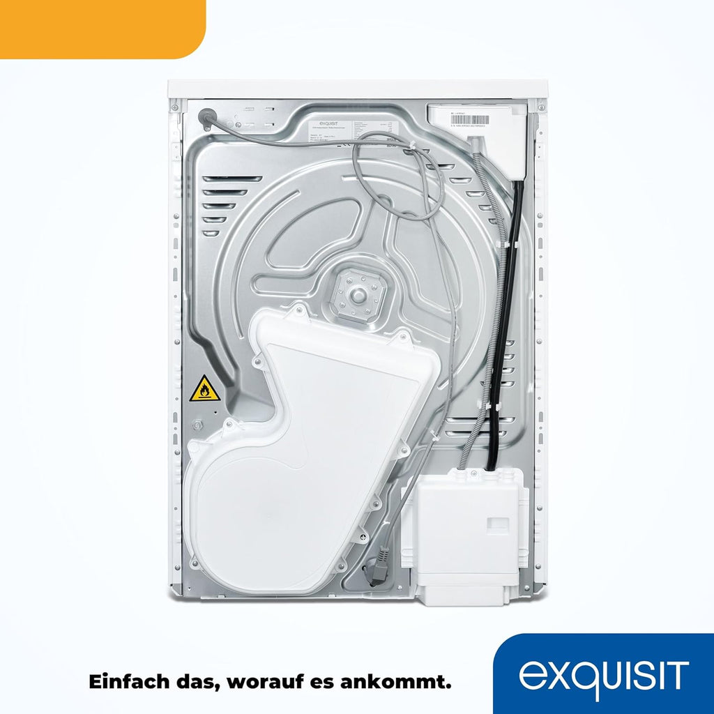 Exquisit Wärmepumpentrockner, 8kg Trockner mit 16 Programmen, Startzeitvorwahl, Knitterschutz, TWP803-030E weiss