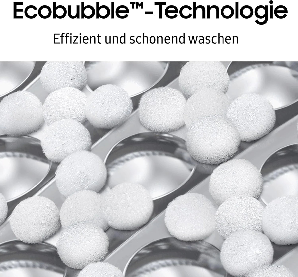 Samsung Waschmaschine, 8 kg, 1400 U/min, Ecobubble, Automatische Waschmittel- und Weichspülerdosierung, Inox/Schwarz, WW80T534AAXAS2