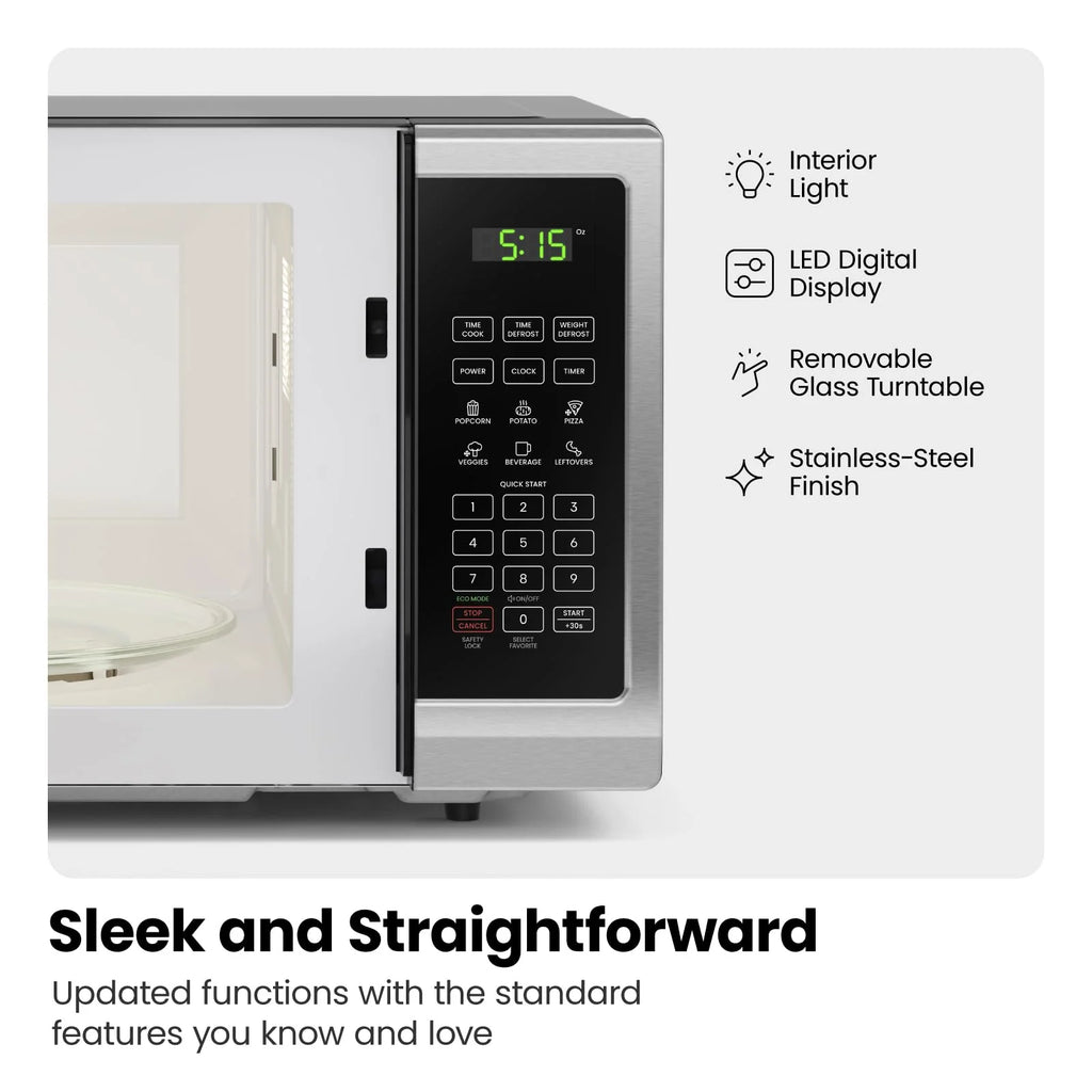 Chefman Microondas de Encimera Stainless Essentials