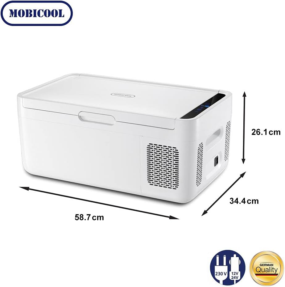 MOBICOOL MCG15 Kompressor-Kühlbox, 15 L, Kühlung bis -18 °C, mit leistungsstarker Schnellkühlung Weiß