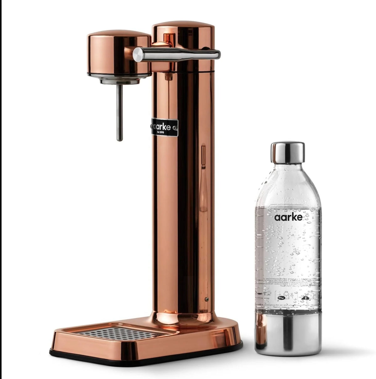 Aarke Carbonator 3, Máquina Gasificadora de Agua en Acero Inoxidable, incluye Dos Botellas (800ml), Acabado en Negro