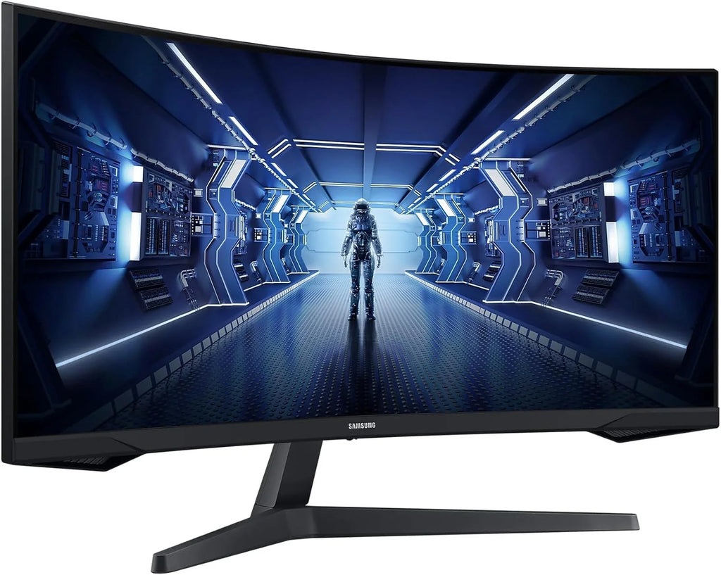 Samsung Ecran PC Odyssey G55T 34'' 165Hz, 1ms, Dalle VA 1000R, UWQHD 3440x1440, 2500:, 250cd/m2, AMD FreeSync Premium, Pied Ajustable,HDMI, DisplayPort