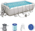 Bestway Power Steel Rectangular Pools, Grey