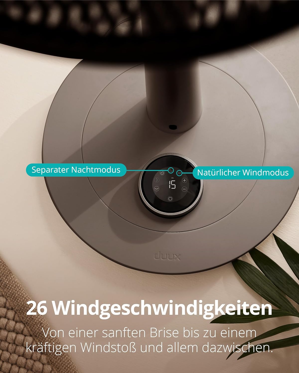 Duux Whisper 2 Standventilator Leise - Sparsamer DC-Motor mit 26 Geschwindigkeiten - Ventilator Höhenverstellbar (73-95cm) - Horizontale + Vertikale Oszillation - Weiß