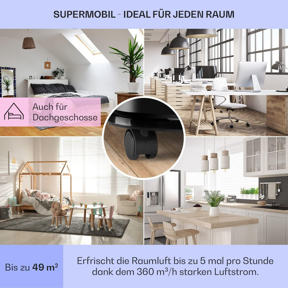 Klarstein Mobile Klimaanlage mit Abluftschlauch, 3-in-1 Klimagerät mit Ventilator & Luftentfeuchter, Kleine & Portable Klimaanlage für Wohnung & Büro,10000 BTU AC mit Niedrigem Verbrauch