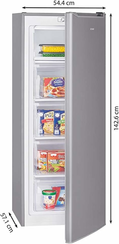 Bomann® Gefrierschrank | Tiefkühlschrank | Freezer | Nutzinhalt 168 Liter | wechselbarer Türanschlag | 4 Sterne Gefrierraum | GS 7340 inox