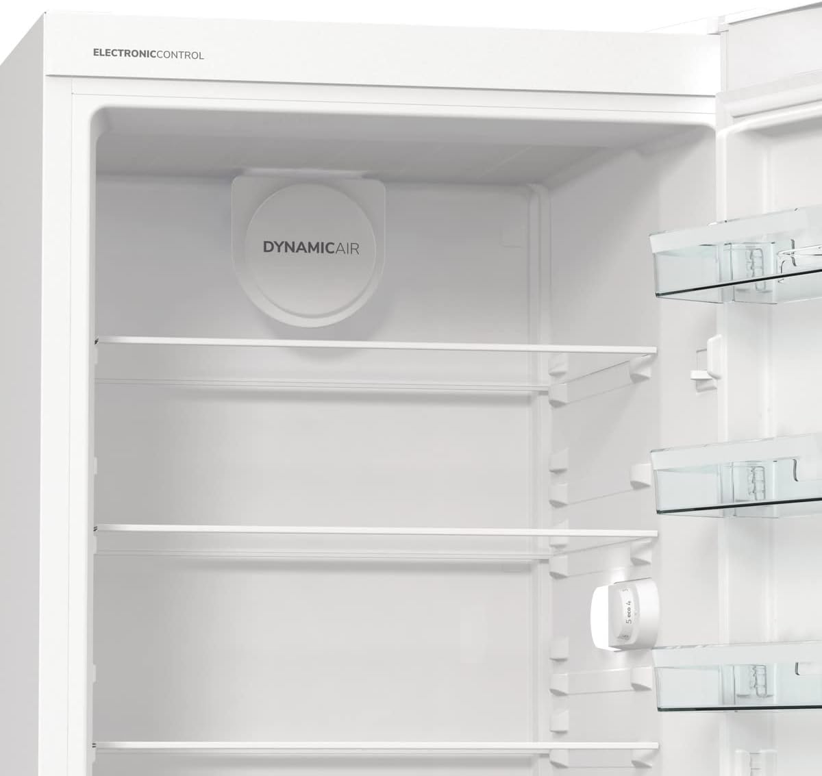 Gorenje R 619 DAXL6 Kühlschrank/AdaptTech/FreshZone/Schnellkühlfunktion/Umluft-Kühlsystem/LED Display / 398l / 185cm / EEK D/Edelstahl