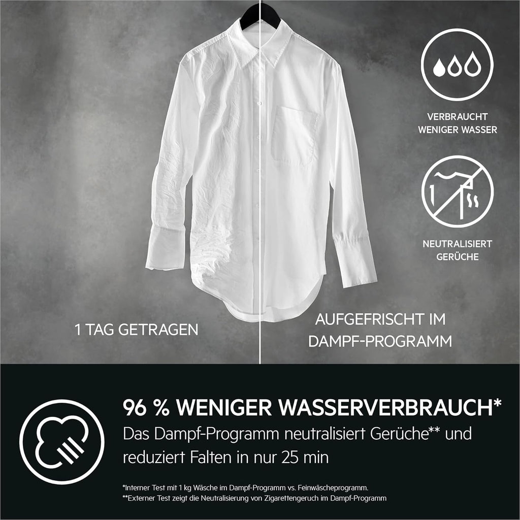 AEG L7WBA60680 Waschtrockner / DualSense - schonende Pflege / 8 kg Waschen / 5 kg Trocknen / D / energiesparend / Mengenautomatik / Nachlegefunktion / ProSteam - Auffrischfunktion / 1600 U/min Weiß