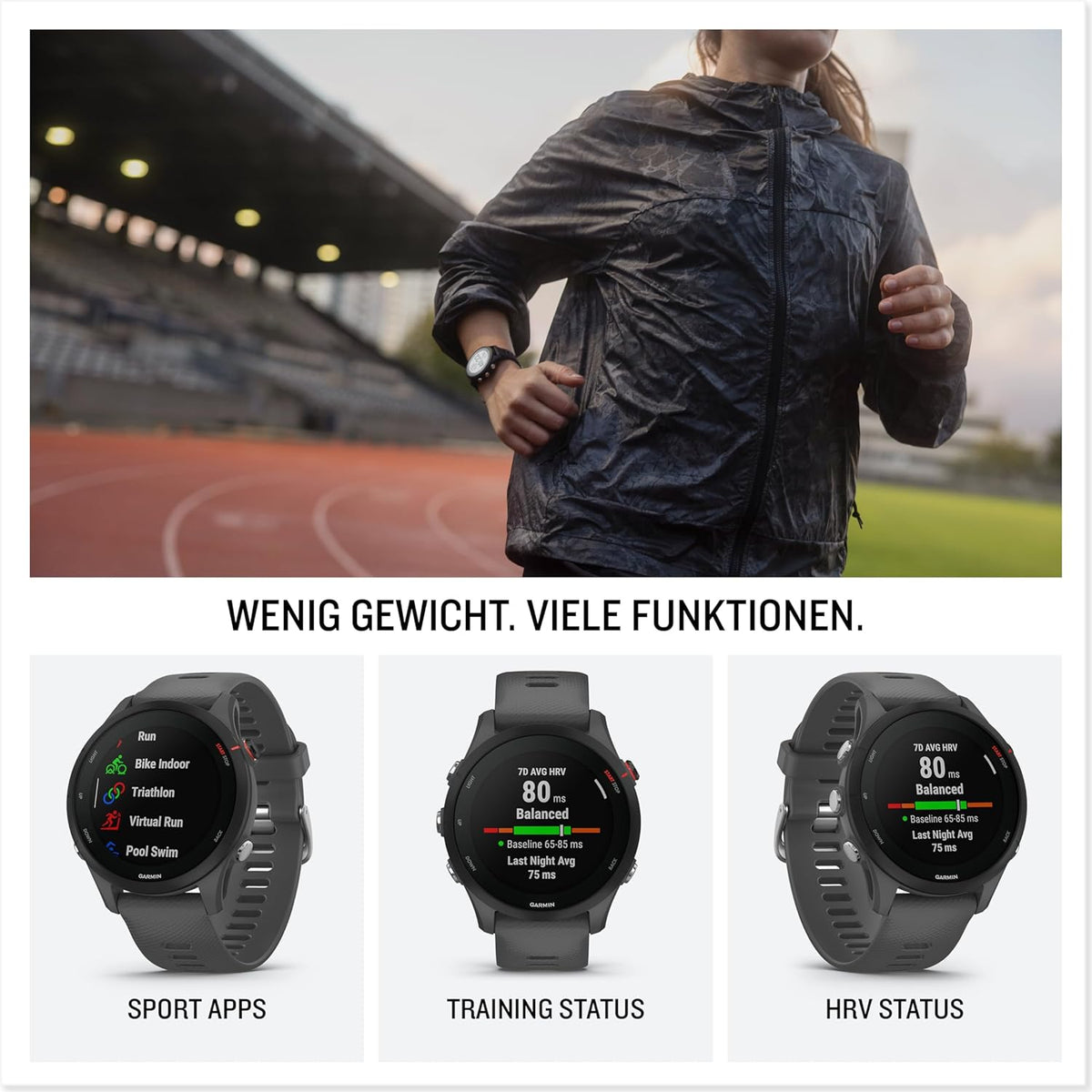 Forerunner 255S – GPS-Laufuhr mit individuellen Trainingsplänen, speziellen Lauffunktionen und detaillierter Trainingsanalyse. 1,1“ Farbdisplay, Akkulaufzeit bis zu 14 Tage, wasserdicht