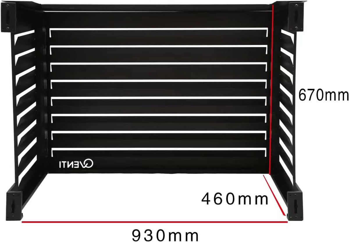 Qventi Abdeckung für Klimaanlage - Anthrazit/Grau - Aluminium - Schutzgitter - Verkleidung - Einfache Montage - Größe S - Außenmaße (LxBxH): 100 x 50 x 75 cm