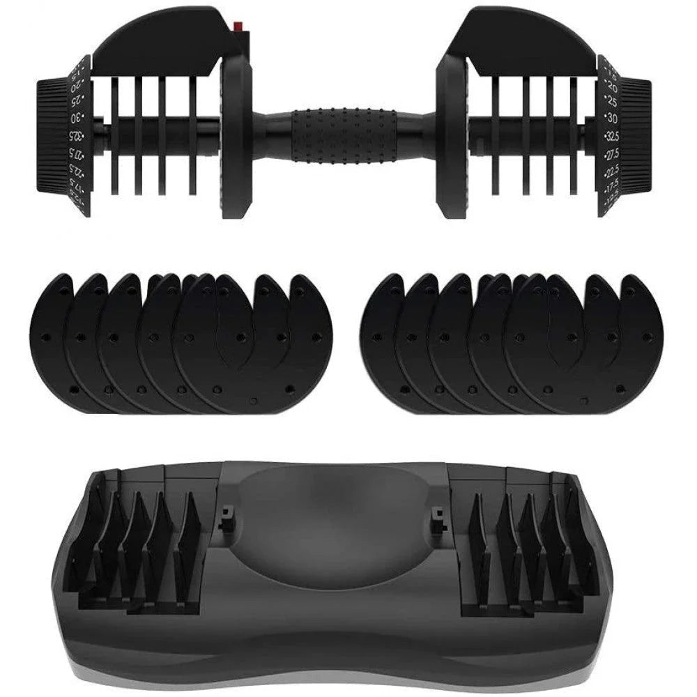 Mancuerna Ajustable Ativafit con Dial de Peso, Mango y Placas para Gimnasio en Casa – Nota: Unidad Individual (71.5 lbs)