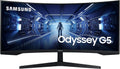 Samsung Ecran PC Odyssey G55T 34'' 165Hz, 1ms, Dalle VA 1000R, UWQHD 3440x1440, 2500:, 250cd/m2, AMD FreeSync Premium, Pied Ajustable,HDMI, DisplayPort