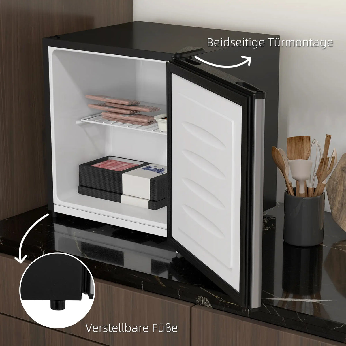 HOMCOM Mini-Gefrierschrank 35 L Silber – kompakt & effizient