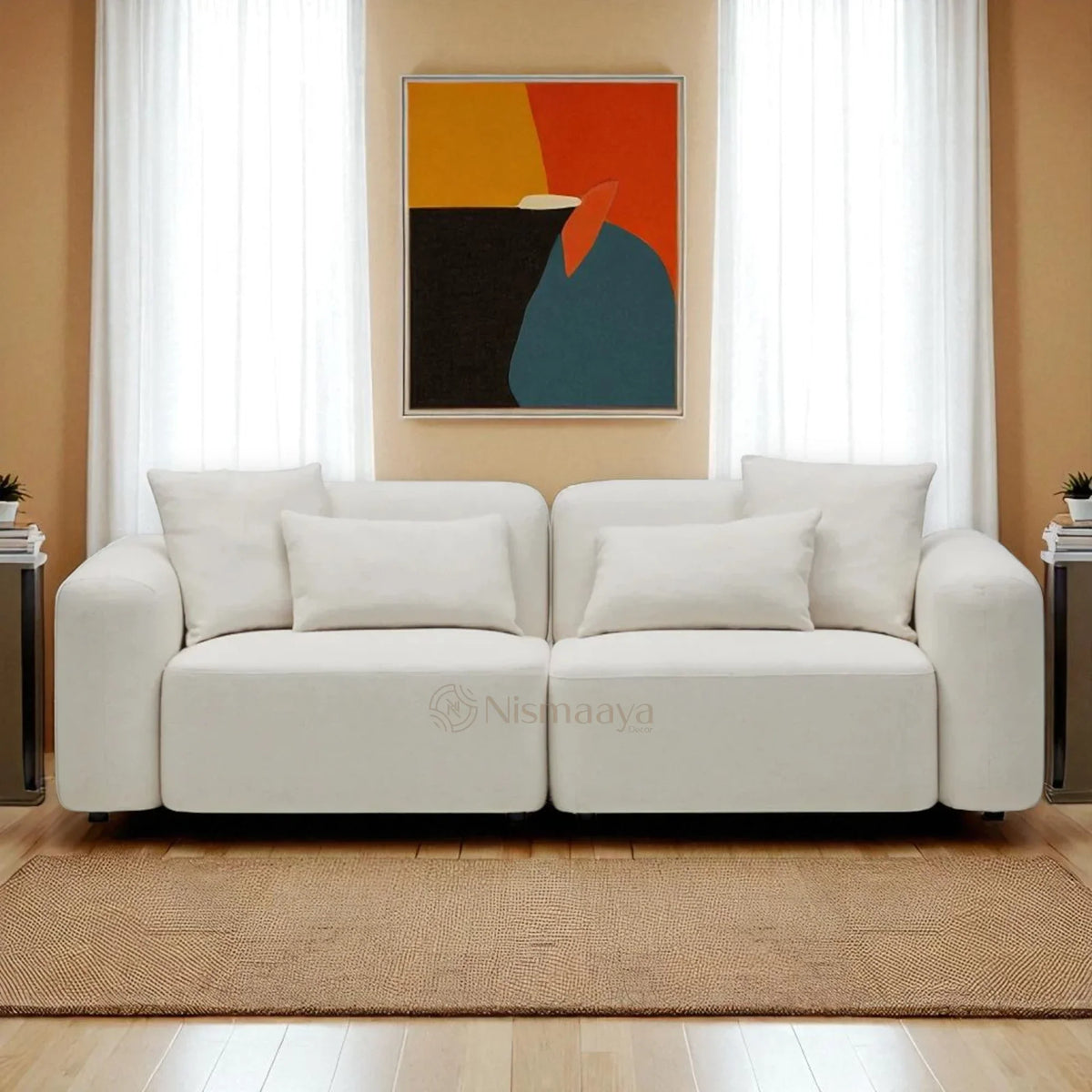 Nismaaya Pascal Modular Sofa Ivory White 2 Seater