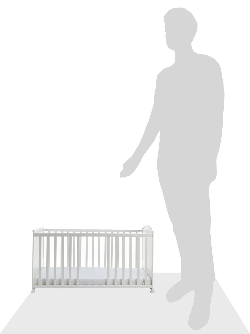 roba Babybett Set Adam & Eule - 70 x 140 cm - Mitwachsendes Kinderbett mit Bettwäsche, Himmel, Matratze - Höhenverstellbar - zu Juniorbett umbaubar - Holz weiß