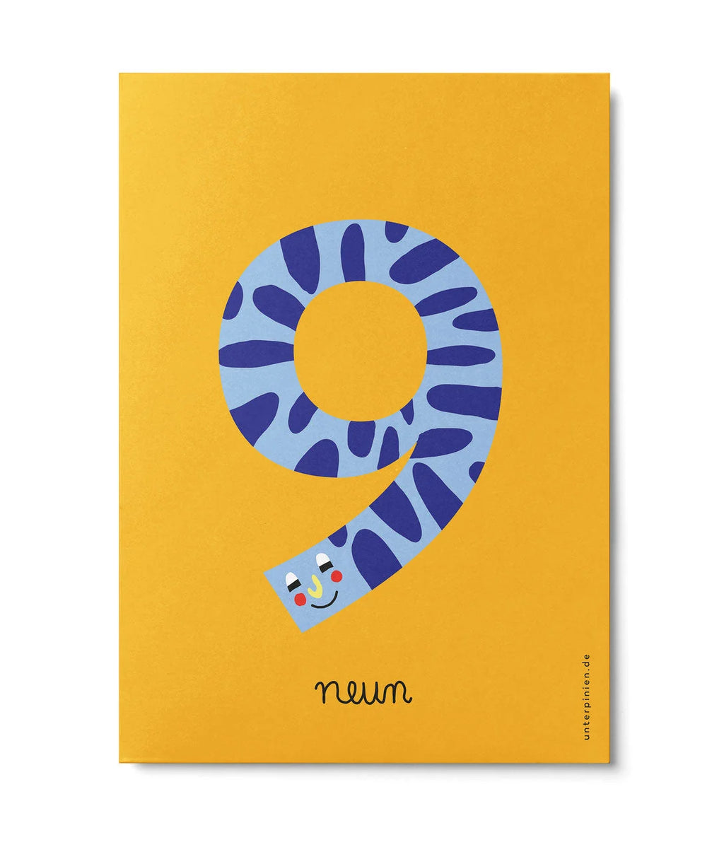 Postkarte "Zahlen 0-9"