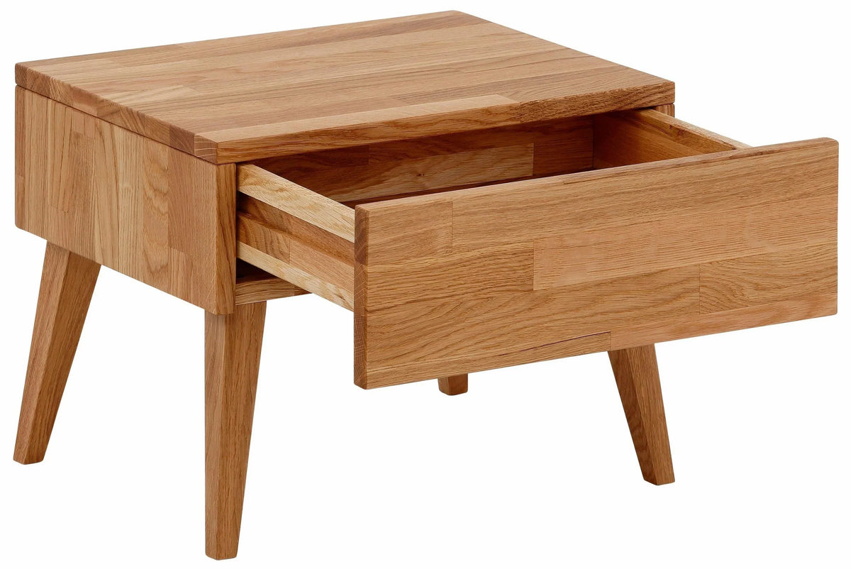 Mesita de noche Natali de madera de roble 35x35 cm