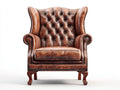 Ledersessel-Echtleder-Holz-92x80x108 cm-Braun-Vintage