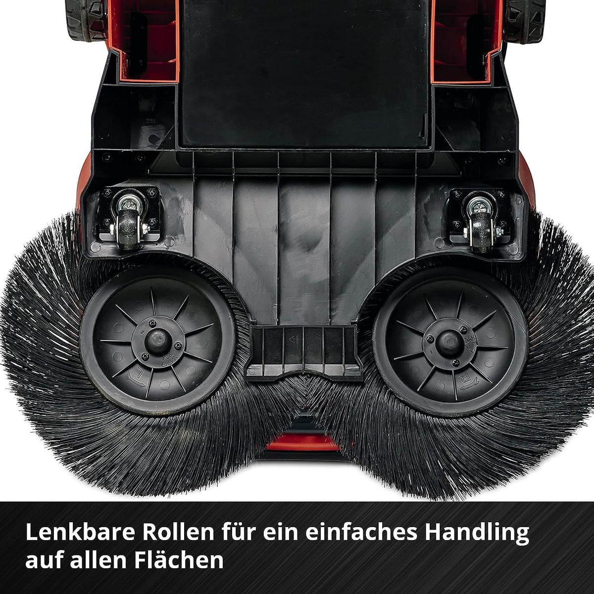 Einhell Akku-Kehrmaschine TE-SW 18/610 Li-Solo Power X-Change (18 V, Li-Ion, 20 L Schmutzbehlter, 61 cm Arbeitsbreite, Parkposition, verstellbarer Lenker, abnehmbare Lippe, Ein-und Ausschalter), Rot