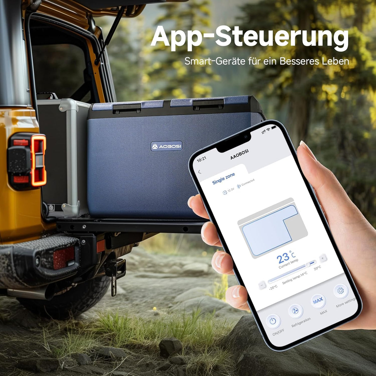 AAOBOSI Kompressor Kühlbox, 95L Kühlbox Kompressor Dual Zone mit APP Steuerung, IPX4 Wasserdicht, kühlbox 12V 230V, -20°C bis 20°C – Ideal für Auto, LKW, Boot, Camping, Fischen & Outdoor-Aktivitäten