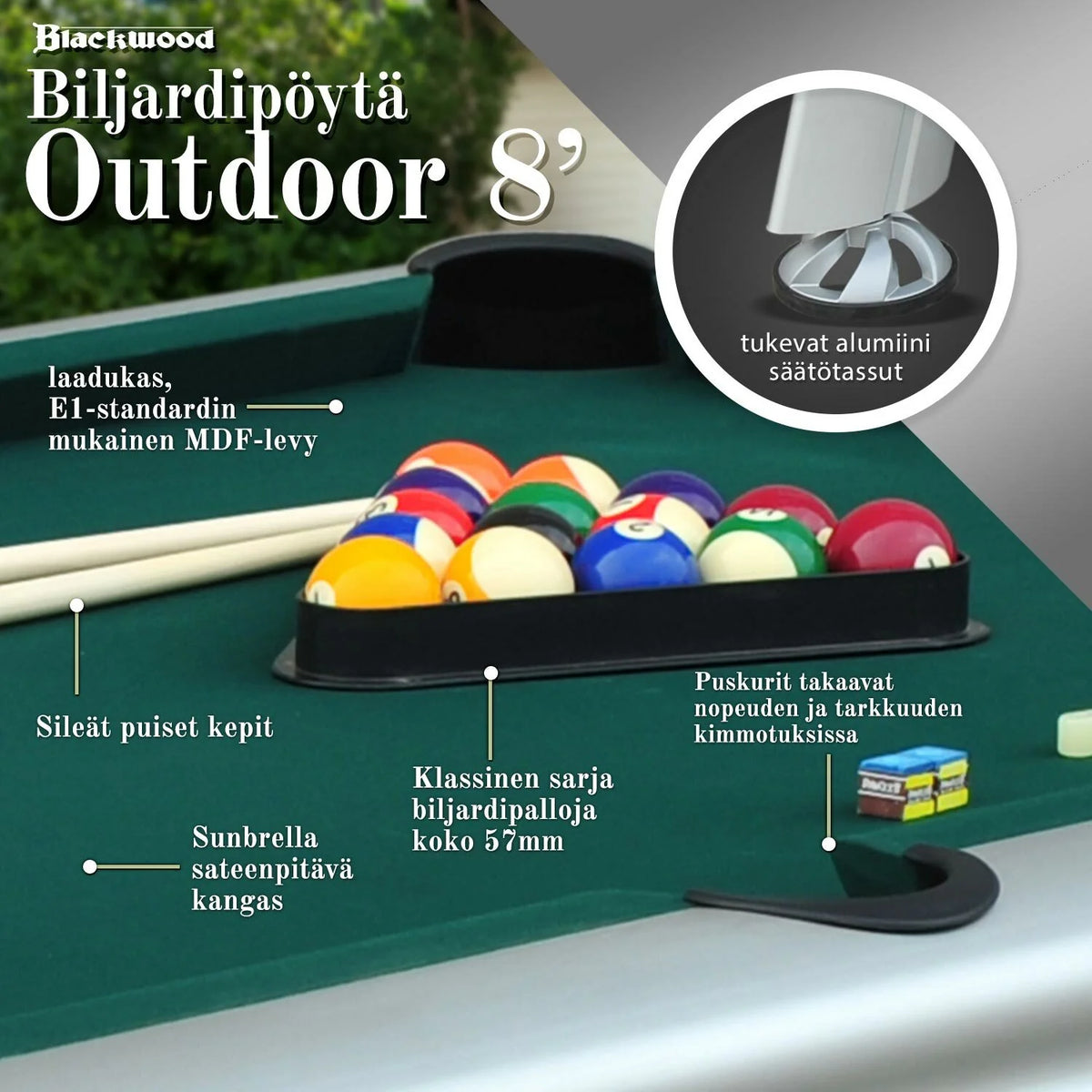Blackwood Billardtisch, Outdoor 8’