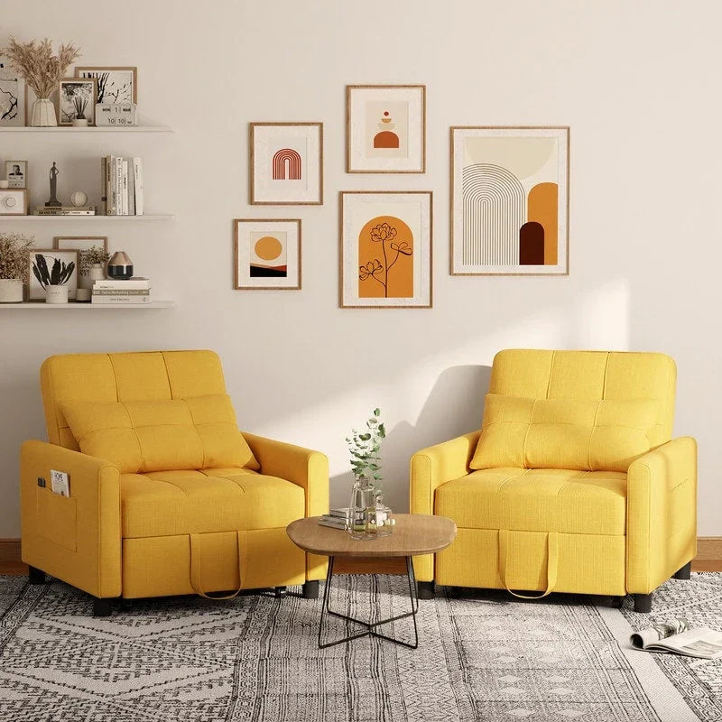 3-in-1 Adjustable Sleeper Sofa Bed, Pull Out Chair Sofa, Convertible Folding Bed for Living Room