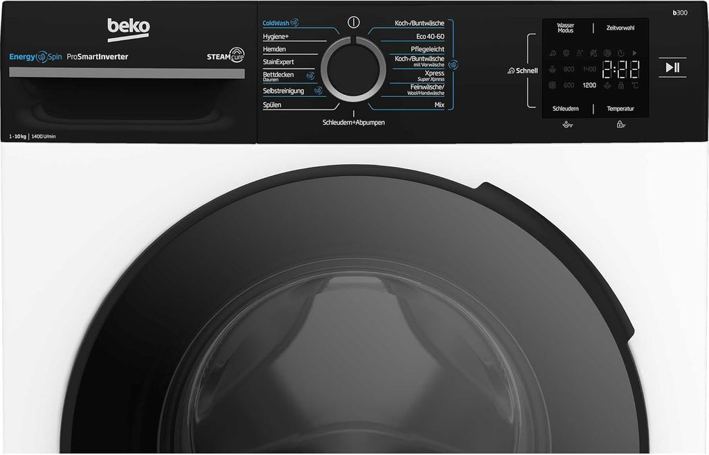 Beko WMC81464ST1 Waschmaschine, Bluetooth, 8 kg, ProSmart Inverter Motor, Dampffunktion, Pet Hair Removal, Watersafe+, Weiß