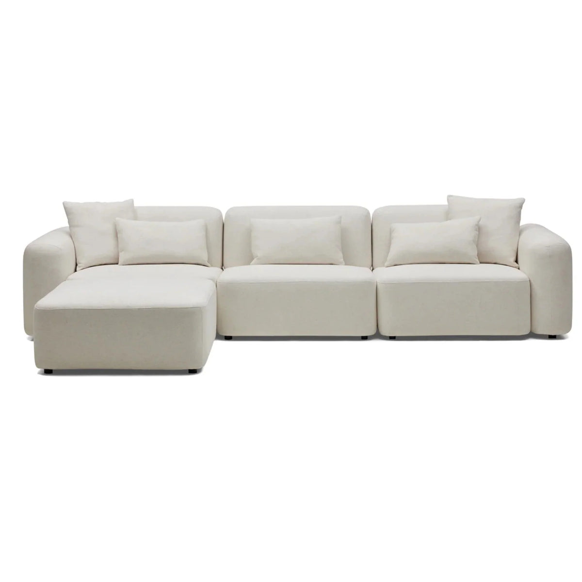 Nismaaya Pascal Modular Sofa Ivory White 3 Seater with Ottoman
